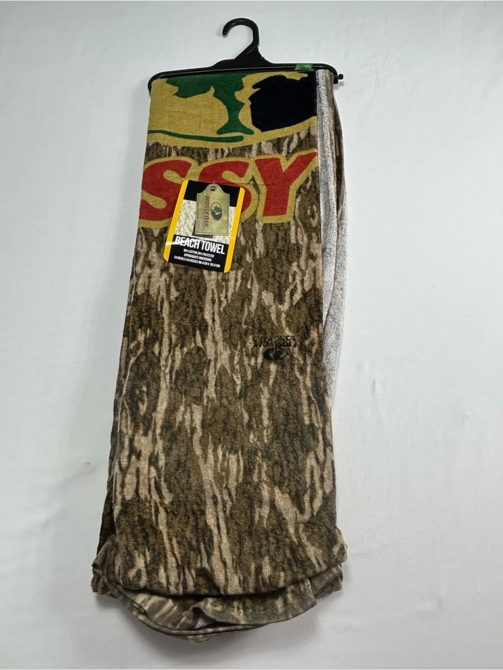 Mossy Oak Camouflage Towel with Red and Yellow Accents